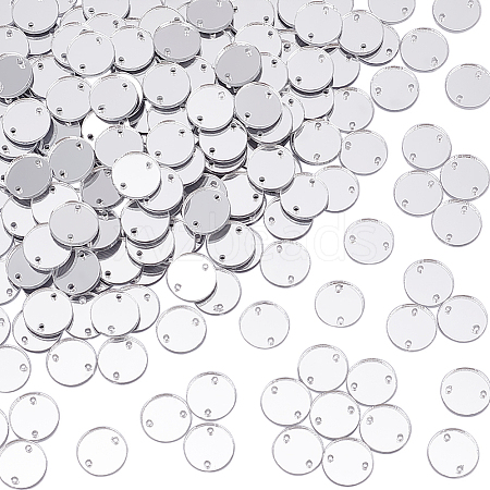 AHADERMAKER 200Pcs Flat Round Acrylic Mirror Sew on Rhinestone FIND-GA0003-69-1