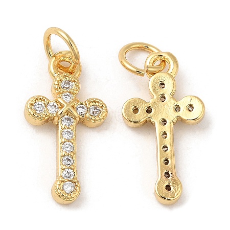 Brass with Cubic Zirconia Pendants KK-K332-25G-1