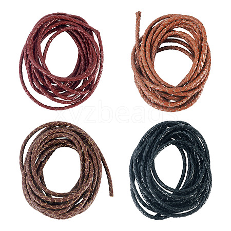 10 Yards 4 Colors Braided Leather Cord WL-TA0001-03-1