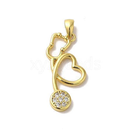 Brass Micro Pave Cubic Zirconia Pendant KK-H487-13G-1