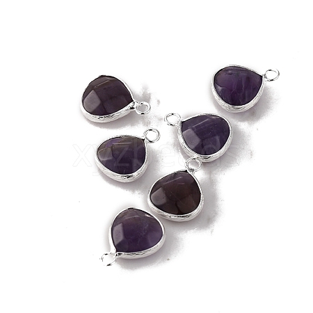 Natural Amethyst Faceted Pendants PW-WG413D9-15-1