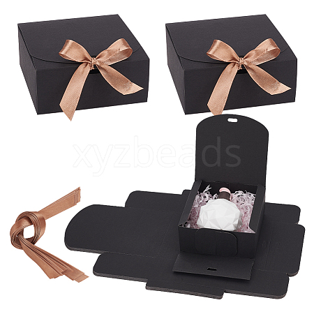 Square Cardboard Paper Jewelry Gift Boxes CBOX-WH0003-35B-1
