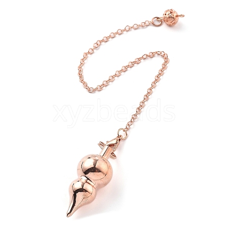 Brass Dowsing Pendulum Big Pointed Gourd Pendants KK-H491-07RG-1