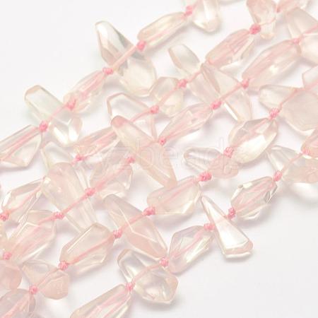 Natural Rose Quartz Beads Strands G-L464-32-1