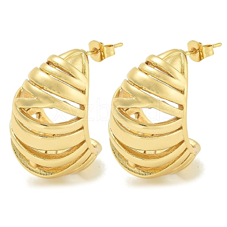 PVD Vacuum Plating 304 Stainless Steel Teardrop Stud Earrings for Women EJEW-G401-08G-1