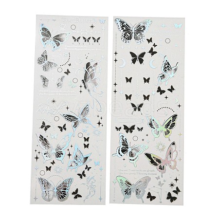 2Pcs Butterfly Waterproof PET Stickers DIY-G116-03D-1