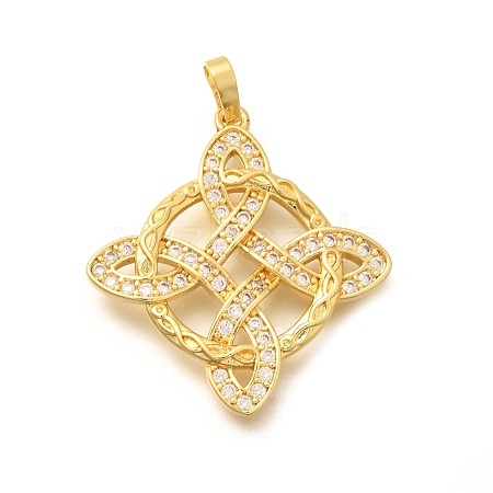 Rack Plating Brass Micro Pave Cubic Zirconia Pendants KK-L226-029G-1