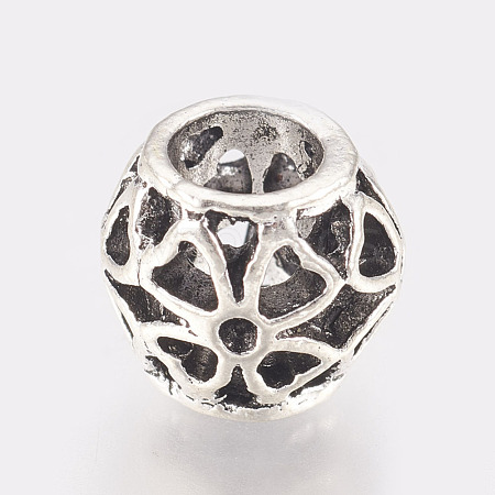 Hollow Alloy European Beads MPDL-L016-13AS-1