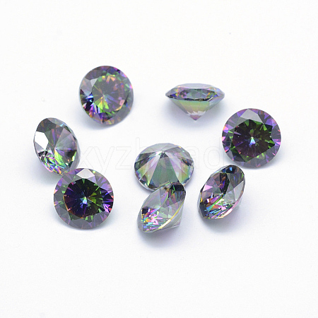Cubic Zirconia Pointed Back Cabochons LS-ZIRC-M002-7mm-010-1