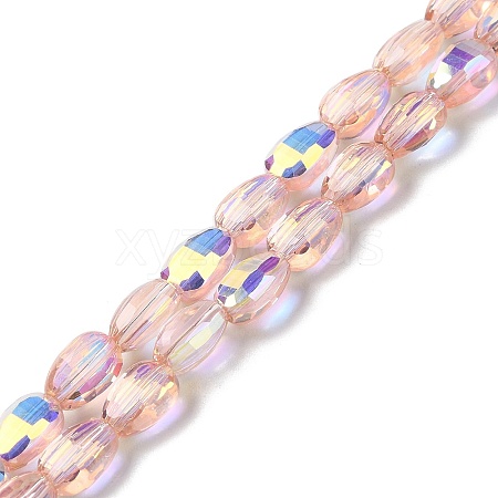 Transparent Electroplate Glass Beads Strands GLAA-Q099-F01-08-1