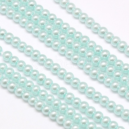 Eco-Friendly Dyed Glass Pearl Round Beads Strands HY-A002-4mm-RB034-1