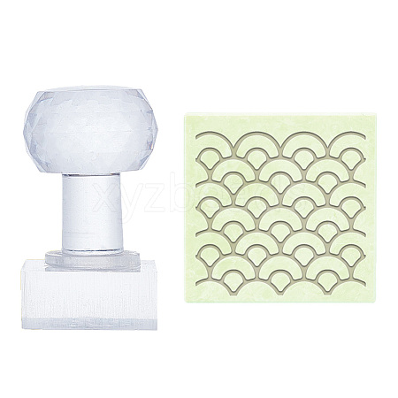 Clear Acrylic Soap Stamps DIY-WH0438-028-1