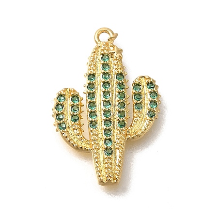Brass Micro Pave Cubic Zirconia Pendants X-KK-M295-18G-01-1