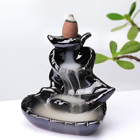 Ceramics Decorative Backflow Incense Burner Leaf Style Incense Holders Decoration Gift JX852A-1