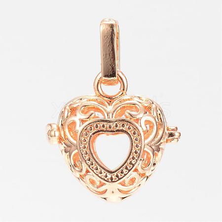 Rack Plating Brass Cage Pendants KK-S309-04G-1