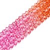 Gradient Color Baking Paint Glass Bead Strands DGLA-A039-T4mm-A04-4