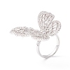 Butterfly Clear Cubic Zirconia Cuff Ring RJEW-D117-02P-1