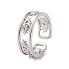 Clear Cubic Zirconia Eye Open Cuff Rings RJEW-P083-02P-1