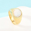 304 Stainless Steel Natural Moonstone Finger Rings RJEW-F203-02G-01-1