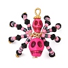 Halloween Theme Dyed Synthetic Turquoise & Glass Seed Beads Pendants PALLOY-MZ00774-01-3