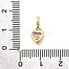 Brass Pave Cubic Zirconia Charms KK-Q097-03A-G-3