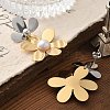 304 Stainless Steel Flower Stud Earrings for Women STAS-Z112-22GP-3