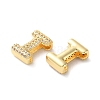 Rack Plating Brass Micro Pave Cubic Zirconia Slide Charms KK-C084-34G-I-2