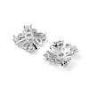 Rack Plating Brass Cubic Zirconia Bead Cap KK-A183-99P-2