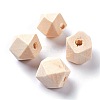 Faceted Unfinished Wood Beads WOOD-WH0014-01-A-1