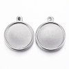 Tarnish Resistant 304 Stainless Steel Pendant Cabochon Settings STAS-H416-05A-2