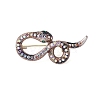 Snake Alloy Rhinestone Brooches for Backpack Clothes JEWB-V003-02G-2
