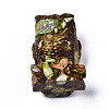 Owl Assembled Natural Bronzite & Synthetic Imperial Jasper Model Ornament G-N330-63-6