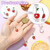 6Pcs 2 Colors Cherry Brass Enamel Pendants KK-CJ0003-18-2