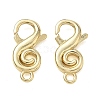 Brass S-Shaped Swirl Lobster Clasp for Jewelry Making KK-CBA5585-05G-1