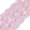 Opaque Solid Color Electroplate Glass Beads Strands EGLA-N013-J10mm-B01-1