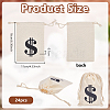 Black Dollar Sign Printed Cotton Cloth Drawstring Bgas ABAG-WH0083-012-2