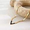 Letter V 304 Stainless Steel with Natural Shell Pendant Necklaces FS-WGFDEEC-01-1