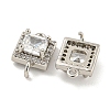 Brass Pave Clear Cubic Zirconia Connector Charms KK-P275-43P-2