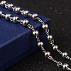 Tarnish Resistant 201 Stainless Steel Rosary Bead Necklaces NJEW-L427-22P-5