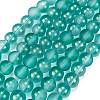 Frosted Transparent Glass Bead Strands GLAA-P065-6mm-08-2