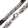 201 Stainless Steel Cross Byzantine Chain Necklace NJEW-F222-38EBP-07-2