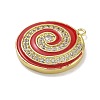 Rack Plating Brass Micro Pave Clear Cubic Zirconia with Enamel Charms KK-G515-18G-3