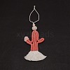 Hand Woven Cotton Rope Cactus Pendant AJEW-WH0258-150-1