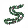 Natural Ruby in Zoisite Beaded Necklaces NJEW-S388-22-1