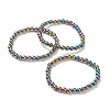 Synthetic Magnetic Hematite Beaded Stretch Bracelets BJEW-A117-B-09-1