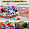 80Pcs Round Silicone Focal Beads SIL-SZ0001-24-28-3