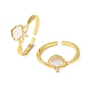Brass Micro Pave Cubic Zirconia Cuff Rings for Women RJEW-K309-39A-G-4