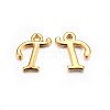 Golden Plated Alloy Letter Pendants X-PALLOY-J718-01G-T-1