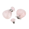 Teardrop Natural Rose Quartz Perfume Bottle Pendants G-H241-02B-P-2