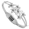 Flower 304 Stainless Steel Cuff Bangles FS-WGAD4C7-02-2